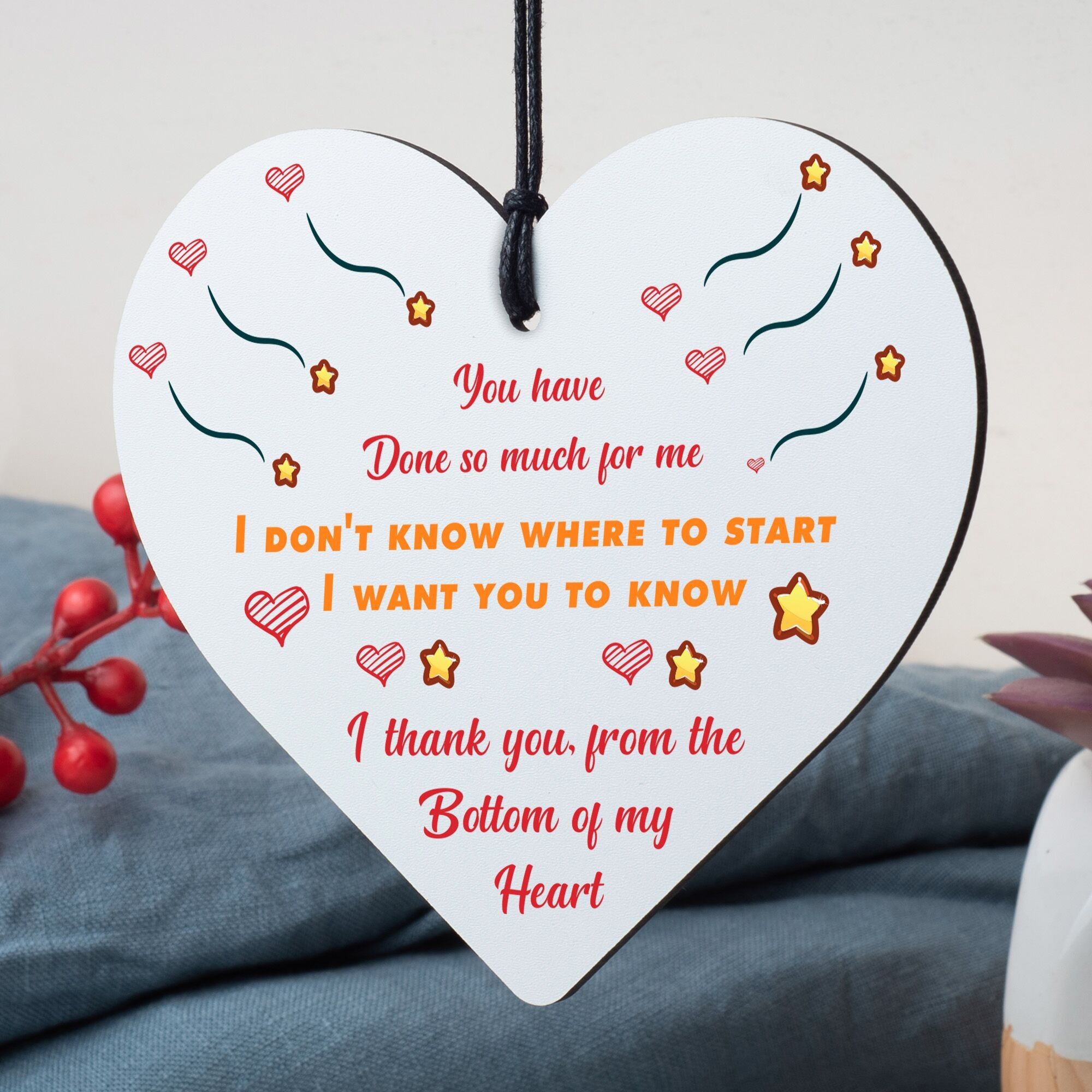 Thank You Gift For Teacher Teaching Assistant Volunteer Wooden Heart Gift