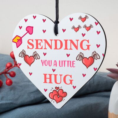 Wooden Heart Hug Token Gift for Loved Ones In Need Of A Hug Friendship Keepsake