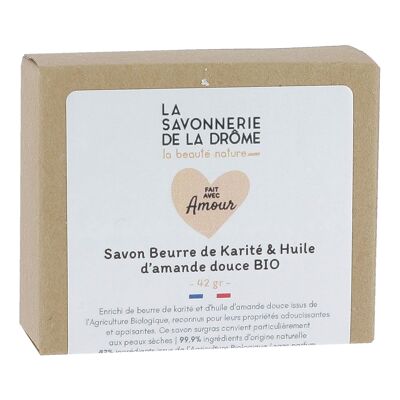 Savon au beurre de Karité Bio forme Coeur 42 gr