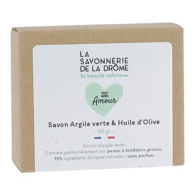 Green Clay & Olive Oil Soap Heart shape 42 gr