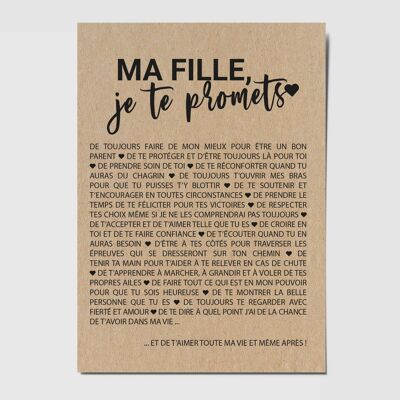 Carte "Ma fille, je te promets"