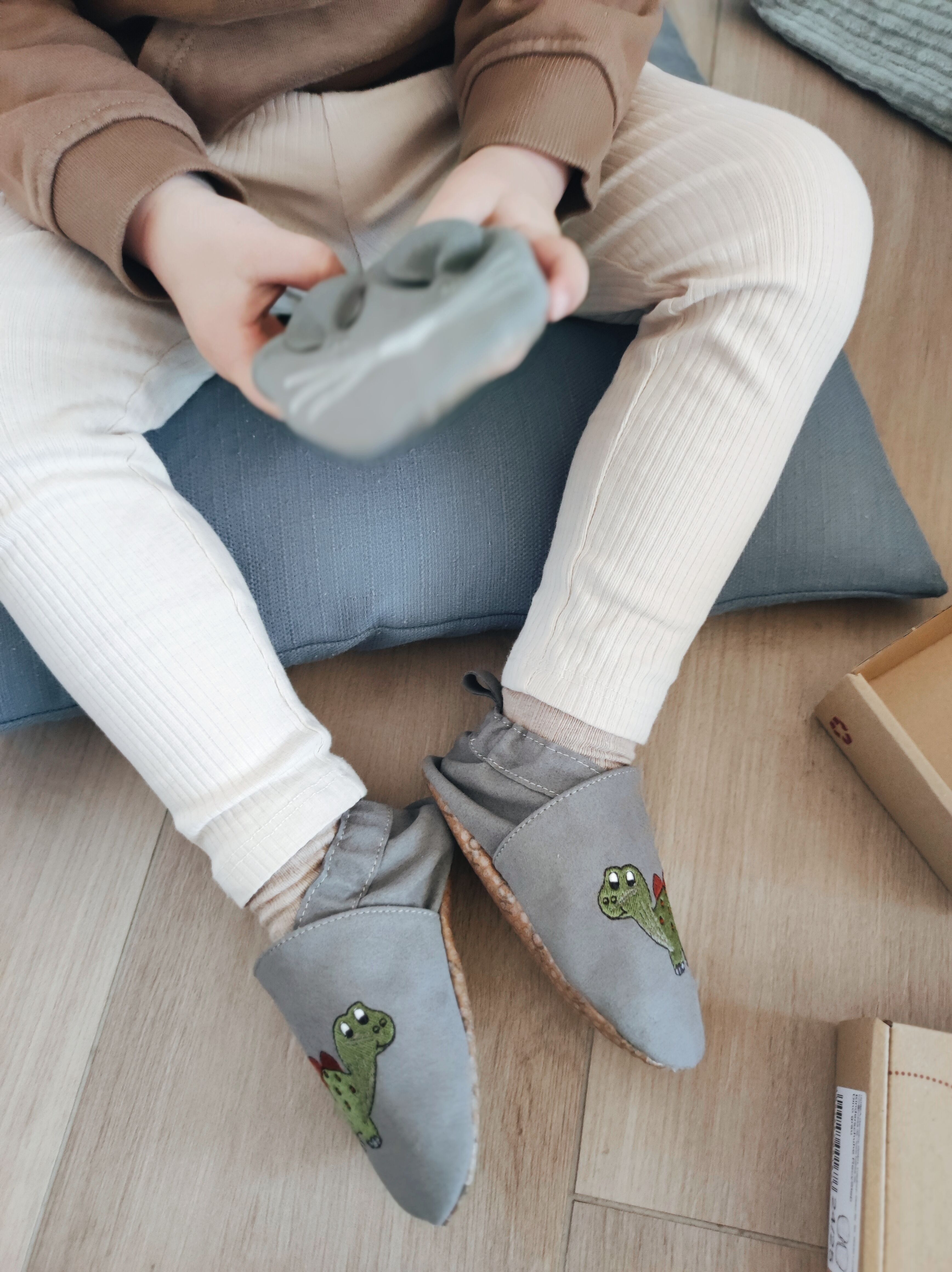 Kinderschuhe RecyStep Dino grau