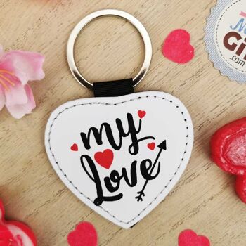 Porte clé coeur "My Love" de la collection "My love" - Cadeau pour la Saint Valentin : 1