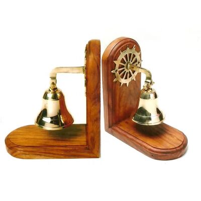 Nautical Decor Ship Bell Bookend Pair