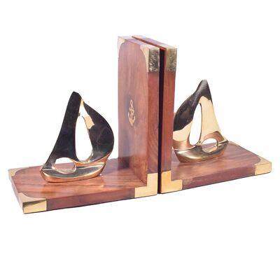 Brass Boat Bookend Pair