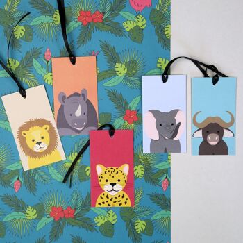 5x étiquettes cadeaux animaux Gitte Big5 4