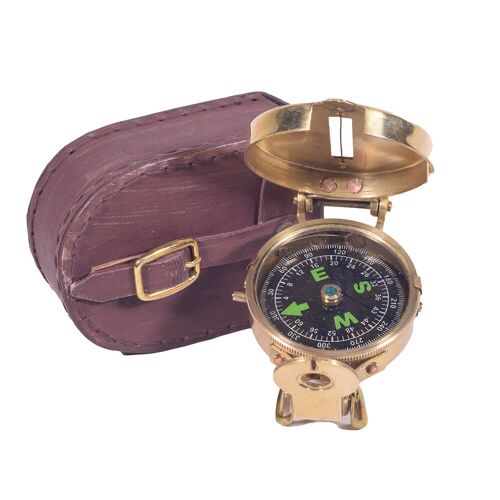 Military Compass with Leather Bag