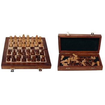 Boîte de jeu d'échecs magnétique en bois 2