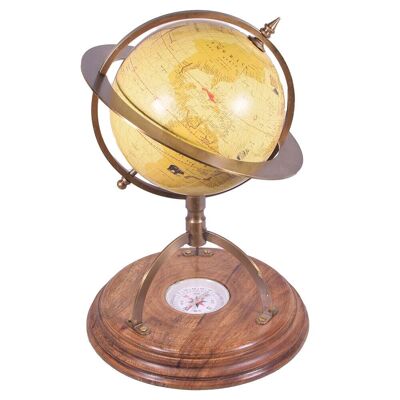 Nautical World Globe with Compass