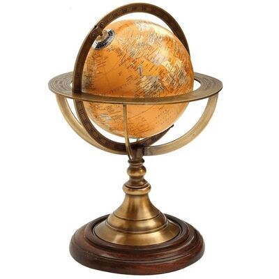 Globe terrestre décoratif avec base en bois
