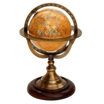 Globe terrestre décoratif avec base en bois 2