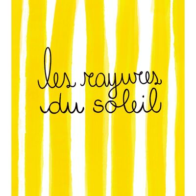 The stripes of the sun - children's bedroom poster - illustration for kids - handmade in France