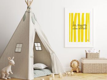 Les rayures du soleil - affiche chambre enfant - illustration pour les kids - fait main en france 2