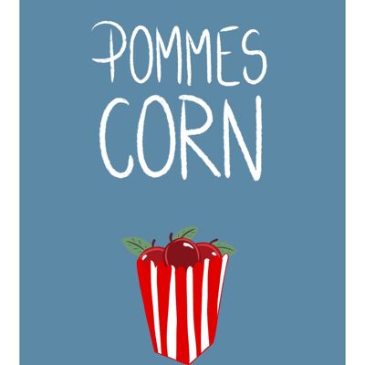 Pommes Corn - affiche chambre enfant - illustration humour - fait main en france