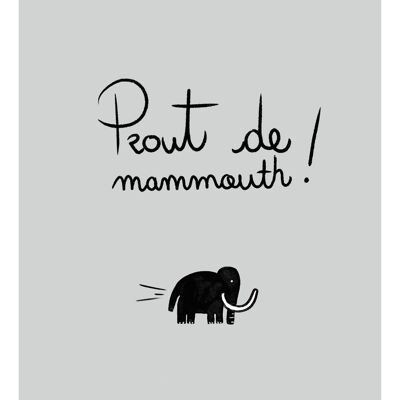 ¡Protección de mamut! - póster para habitación infantil - ilustración humorística - hecho a mano en Francia