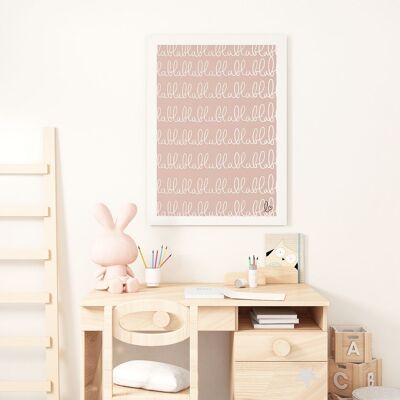 Bla-bla-bla - Poster für das Mädchenzimmer - Kinderillustration - handgefertigt in Frankreich