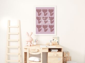 Elle est jolie comme une fleur - affiche chambre fille - illustration enfants - fait main en france 4