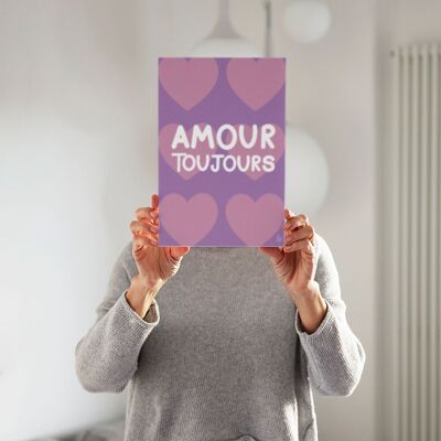 Amores siempre - cartel - ilustración - hecho a mano en Francia