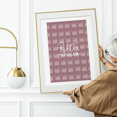 Piccola principessa - poster per la camera da letto della ragazza - illustrazione per bambini - fatto a mano in Francia