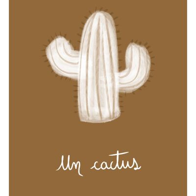 Cactus - cartel casero - ilustración hecha a mano en Francia