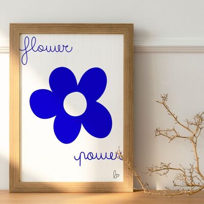 Flowerpower! - selbstgemachtes Poster - handgefertigte Illustration in Frankreich