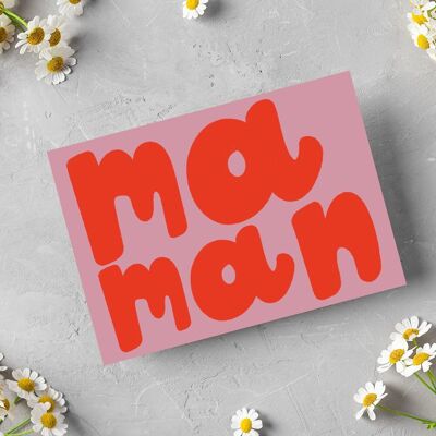 Mamá - Tarjeta del Día de la Madre - tarjeta de cumpleaños - hecha a mano en Francia