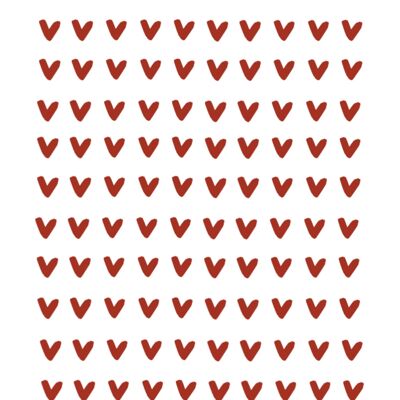 Herz, Herz, Herz! - selbstgemachtes Poster - Liebesillustration - handgefertigt in Frankreich