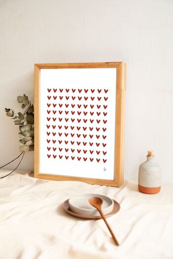 Coeur coeur coeur ! - affiche maison - illustration amour - fait main en france 2