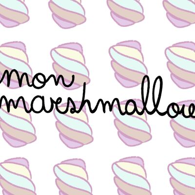 Il mio marshmallow - biglietto d'auguri - fatto a mano in Francia