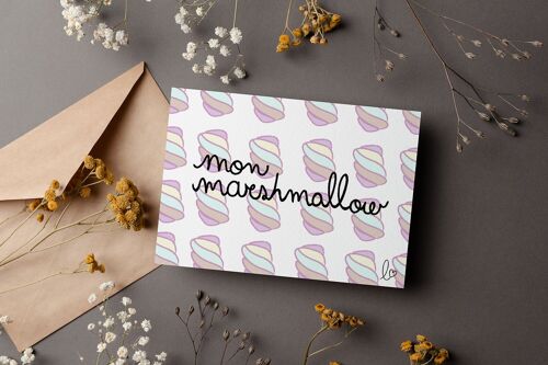 Mon marshmallow - carte anniversaire - fait main en france