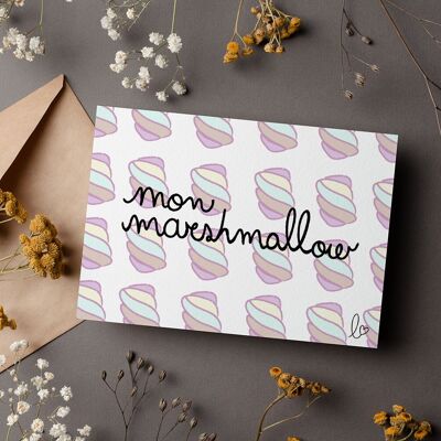 Mein Marshmallow - Geburtstagskarte - handgefertigt in Frankreich