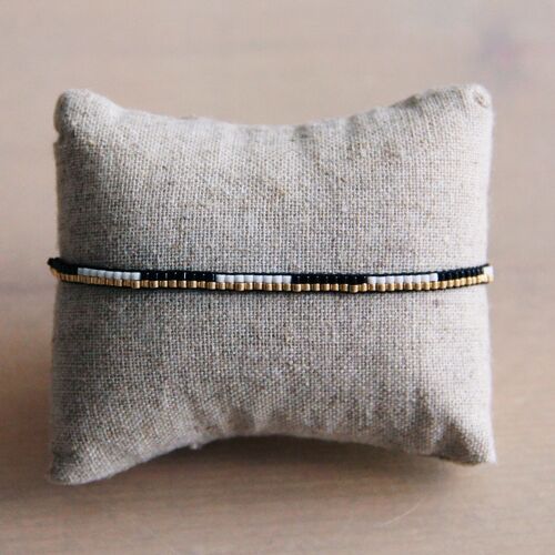 Weave bracelet black/white/gold