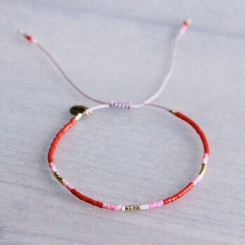 Bracelet Miyuki - rouge/rose 1