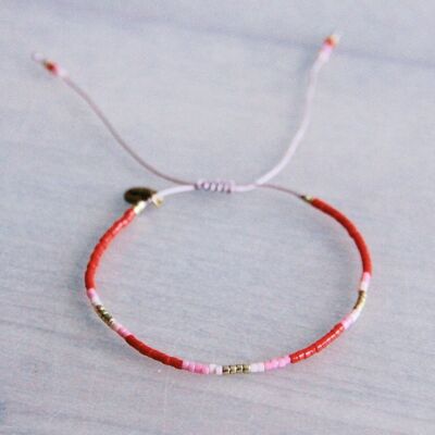 Miyuki bracelet - red/pink