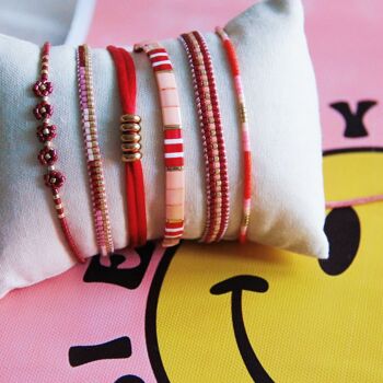 Bracelet Miyuki - rouge/rose 2