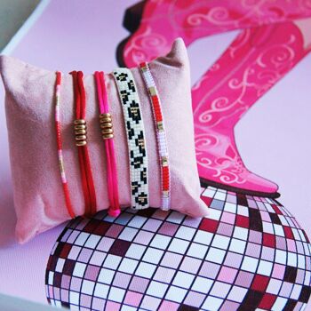 Bracelet Miyuki - rouge/rose 3