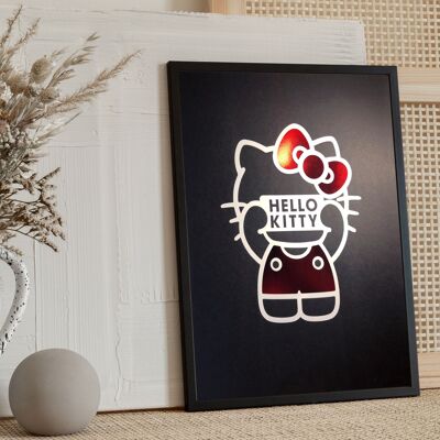 Poster Hello Kitty - Cartello bianco e rosso