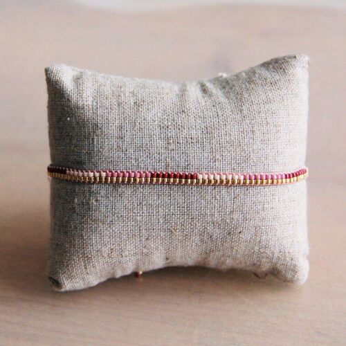 Weave bracelet in shades of pink/gold