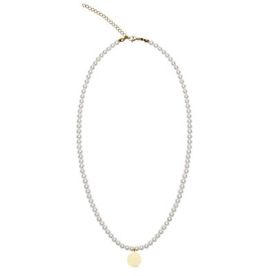 Pearl Necklace-Gold Pl.-Flower Of Life