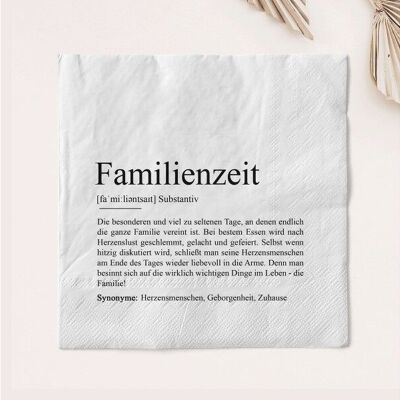 Napkin FAMILY TIME definition