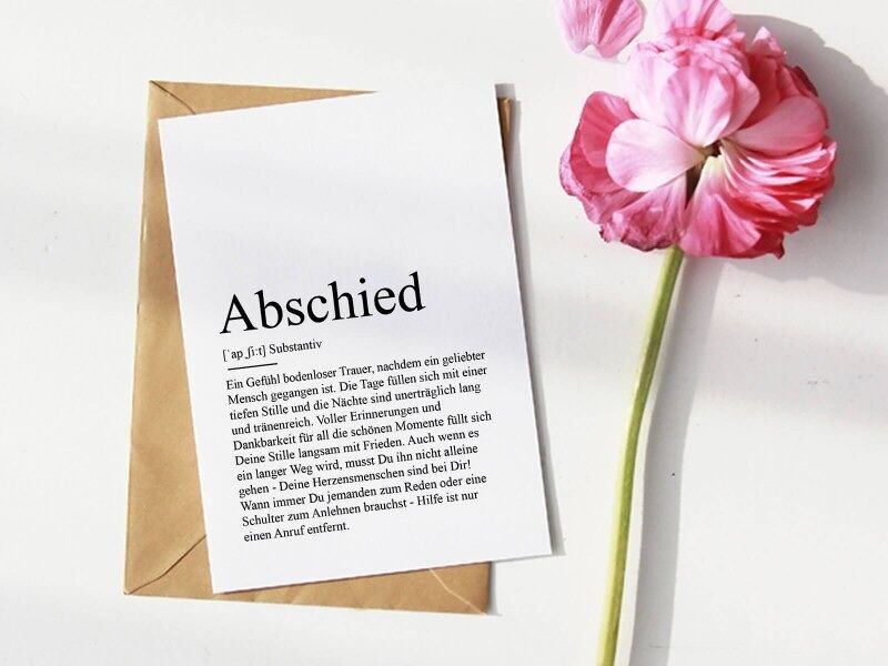 Grußkarte ABSCHIED Definition