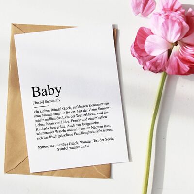 Greeting card BABY definition