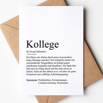 Grußkarte KOLLEGE Definition