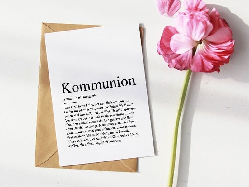 Biglietto d'auguri definizione COMUNIONE