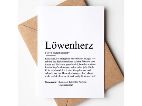 Grußkarte LÖWENHERZ Definition