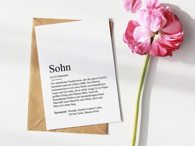 Grußkarte SOHN Definition