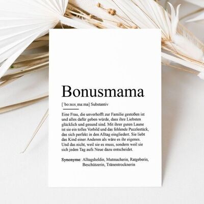 Postkarte BONUSMAMA Definition