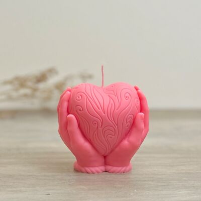 Pink Love Heart Valentine's Day Candles - Anniversary Gifts for Her