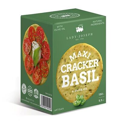 Maxi Cracker con albahaca y aceite de oliva  (snack cracker biscuit salé )