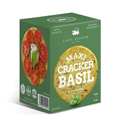 Maxi Cracker al basilico e olio d'oliva (snack cracker biscotto salé)